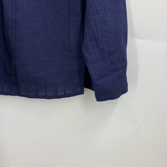 Modcloth High-Neck Long Sleeve 100% Cotton Blouse Lace Embroidered Top Size S - Picture 5 of 10